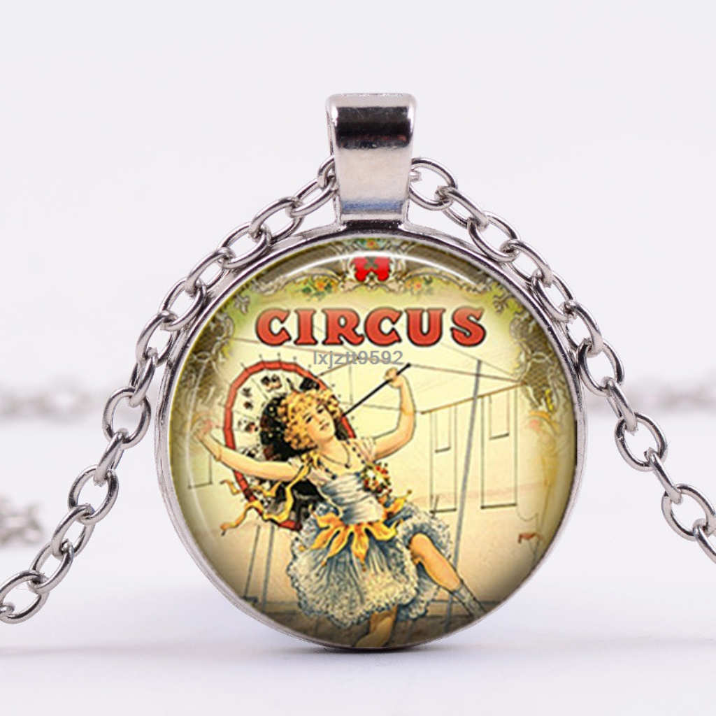Circus Girl Steampunk Silver Pendant Nwt-